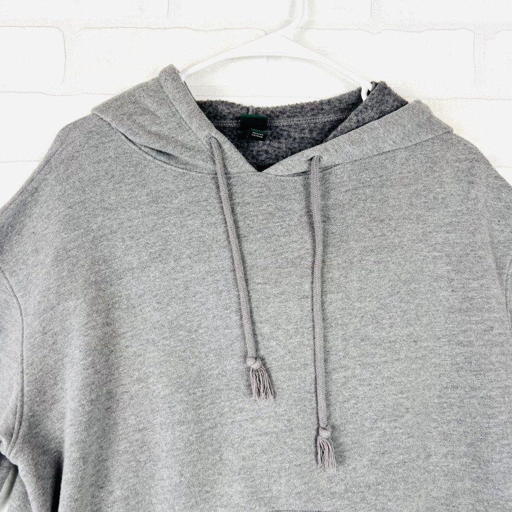 Gray Cropped Hoodie Drawstring Pullover Long Sleeve Casual Comfy xS - Picture 4 of 12